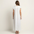 ELEGANT RUFFLE V-NECK MAXI DRESS
